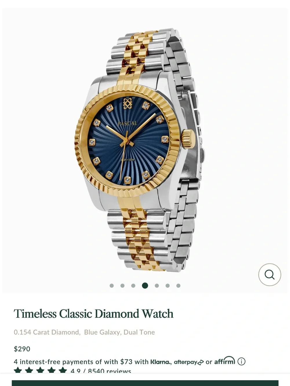 Dual-Tone Blue Dial Women's Watch